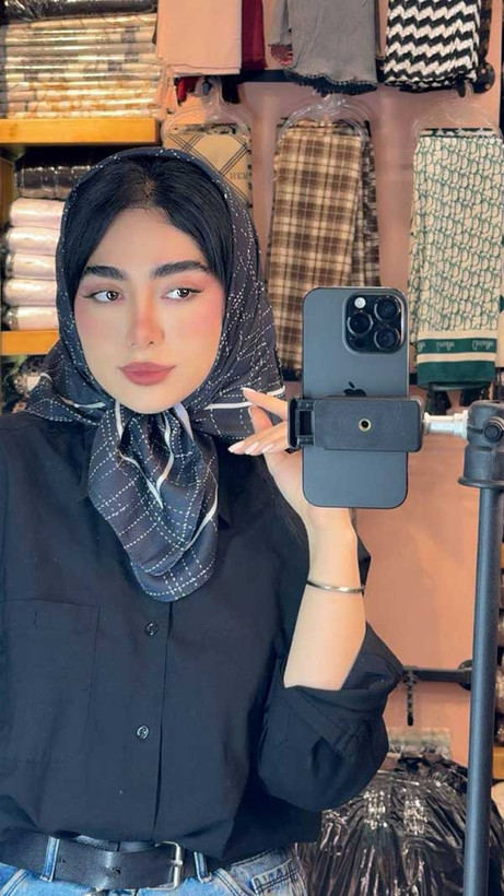 عکس محصول مینی اسکارف پک مشکی سفید