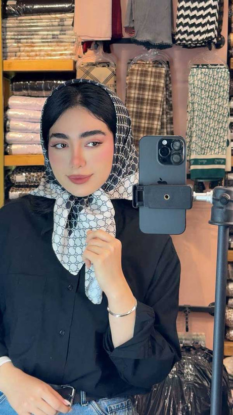 عکس محصول مینی اسکارف پک مشکی سفید