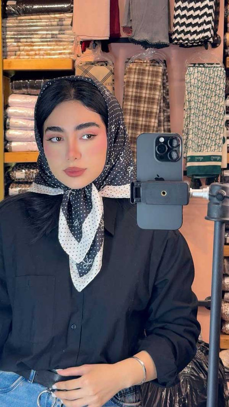 عکس محصول مینی اسکارف پک مشکی سفید