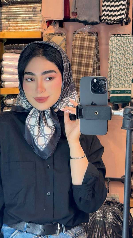 عکس محصول مینی اسکارف پک مشکی سفید