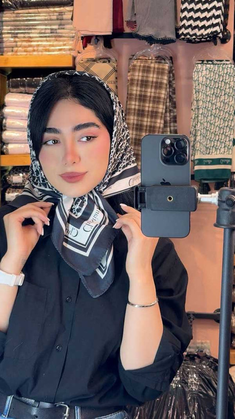 عکس محصول مینی اسکارف پک مشکی سفید