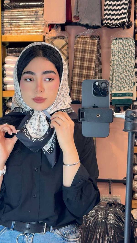 عکس محصول مینی اسکارف پک مشکی سفید