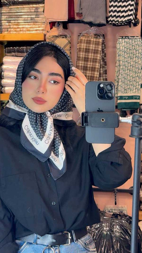 عکس محصول مینی اسکارف پک مشکی سفید