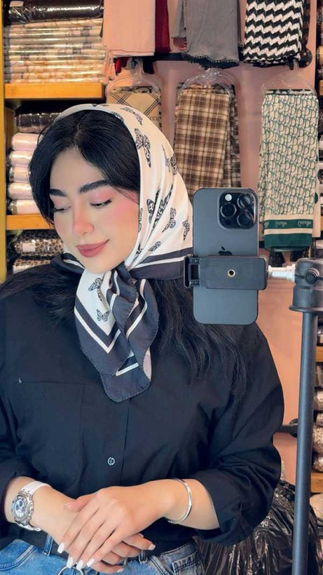 عکس محصول مینی اسکارف پک مشکی سفید