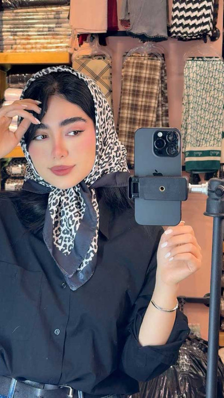 عکس محصول مینی اسکارف پک مشکی سفید