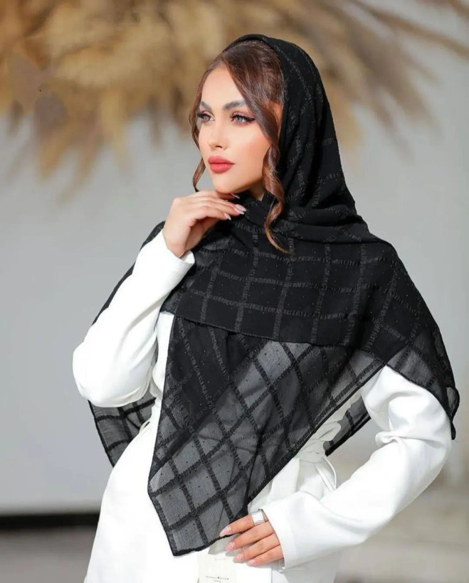 روسری حریر نخ وارداتی نگین کوب